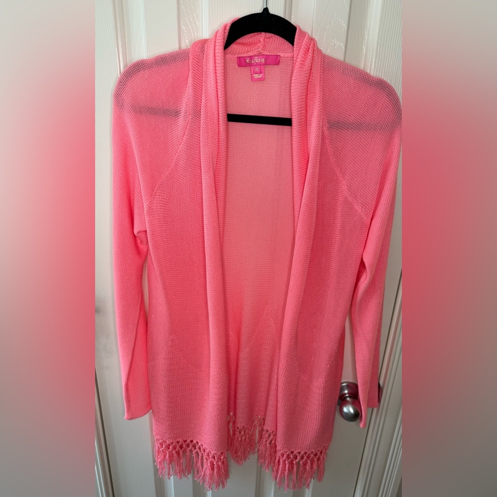 Lilly Pulitzer Lilly’s Coral Tatum Cardigan Size Medium